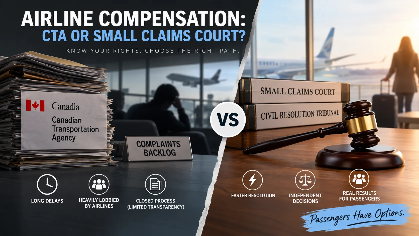 Why We Often Recommend Small Claims Court or a Tribunal Instead of the Canadian Transportation Agency