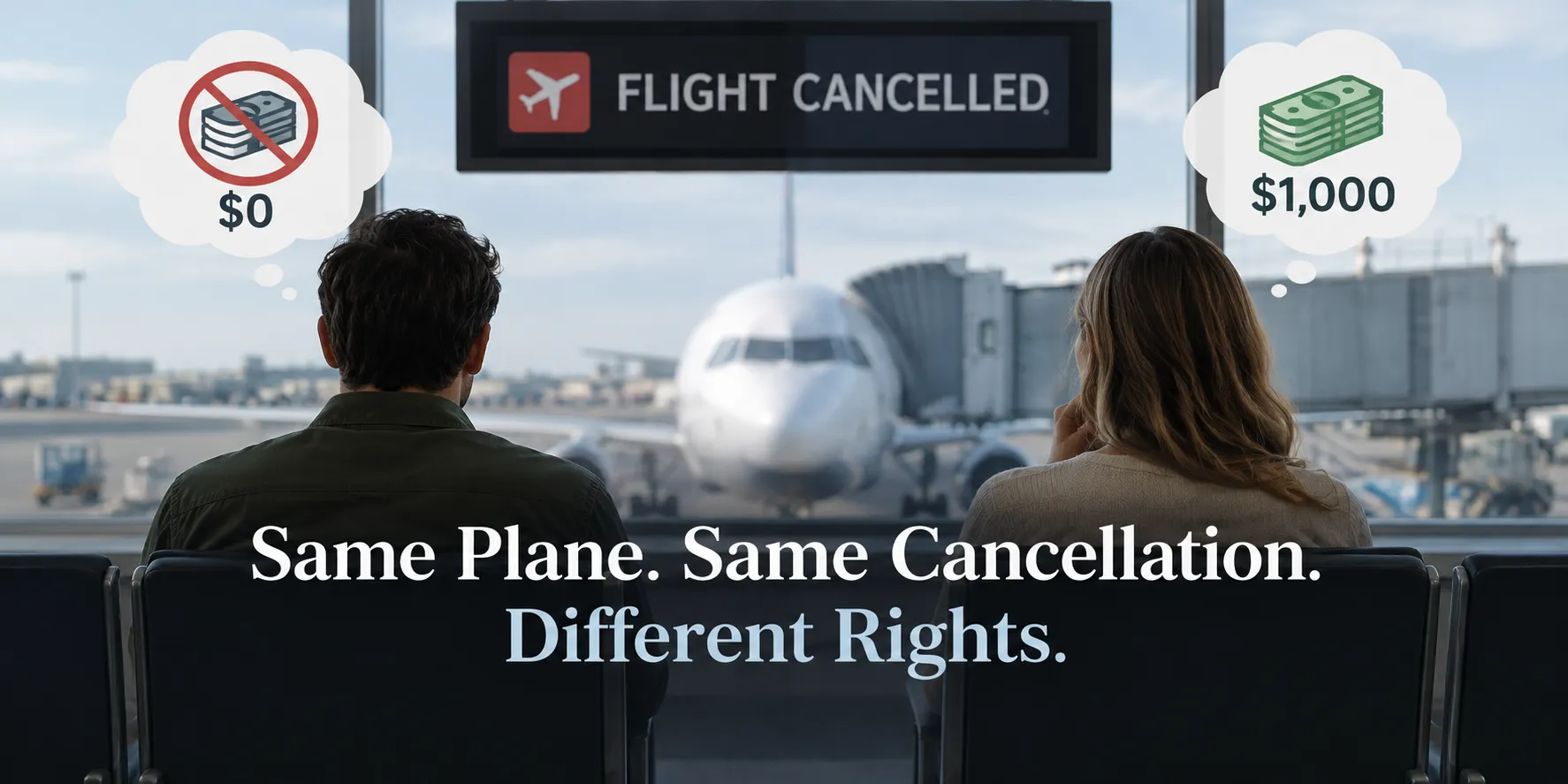 Same Plane. Same Cancellation. Different Rights.